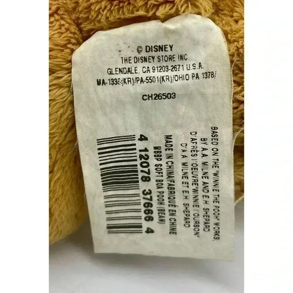 Winnie the Pooh From The Disney Store Bean Bag Plush 6 Inch Super Soft - Picture 5 of 5